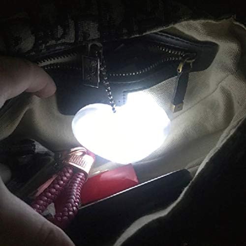 Uonlytech 2pcs bolsa de bolsa leve sensor leve saco de formato de coração iluminador pendurado luz noturna para mulheres