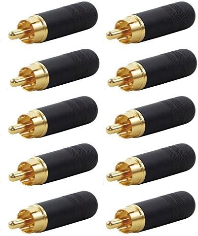 Switchcraft 3502abau RCA Cabo macho final preto/dourado tipo solda blindada