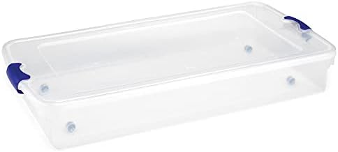 HOMZ Multuração 60 qt Underbed Travestia segura recipiente de armazenamento de plástico transparente com tampa e
