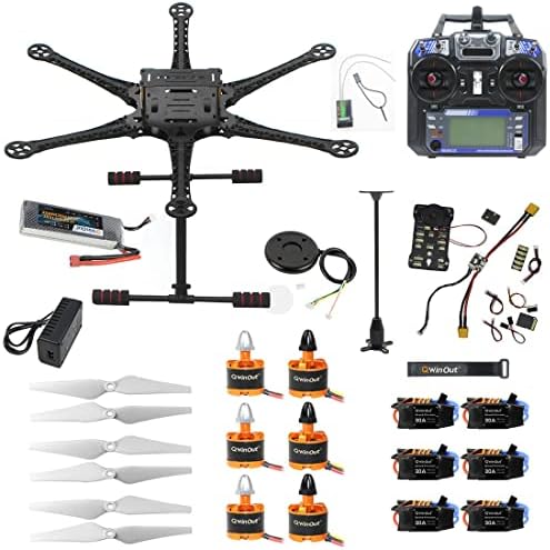 Qwinout seis eixos 550mm kit de drone de drone diy de 550 mm com controle de vôo PXI GPS Flysky FS-I6 Controle remoto 9443
