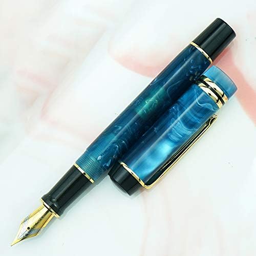 Kaigelu 316 acrílico celulóide tinta fountain pen meio com conversor de tinta - redemoinho azul