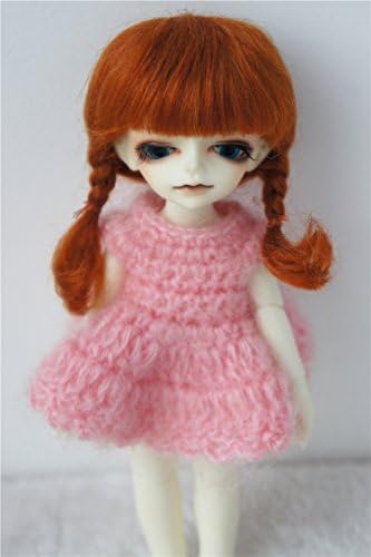 Jusuns 1/12 Mohair Doll Wigs JD143 4-5 polegadas 11-13 cm curtas gêmeos tranças anna adorável