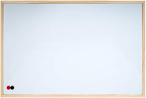 Office Works Mangetic Dryease Wooden White Board com ímãs, 12 x 18 polegadas, branco