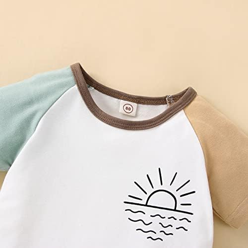 Criança meninas meninas garotas roupas de verão roupas solar estampado conjunto de manga curta shorts de retalhos de t-shirt