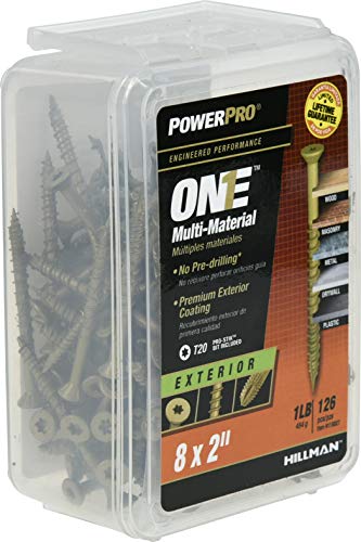 PowerPro Premium um parafusos de cabeça plana multimaterial, aço revestido de epóxi, prenda em madeira, metal, concreto, drywall