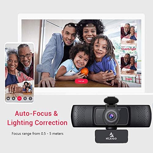 NEXIGO N930P 1080P Webcam de negócios com software, microfone e privacidade, foco automático, câmera da web USB HD, para Zoom YouTube