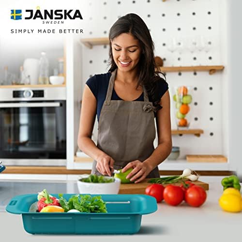 JANSKA 3 -em -1 Ajustável sobre a peneira da pia, 30% de serviço mais pesado, filtro de pia, enxágue - dreno - seco, europeu