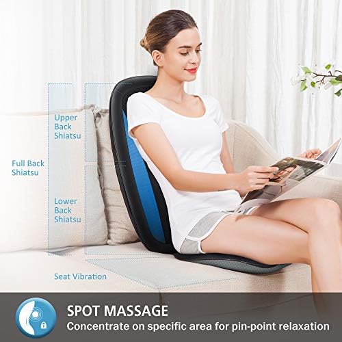 Massageador de costas com o comfier com tecido de massagem, amastando a almofada de assento de massagem, massagem para as