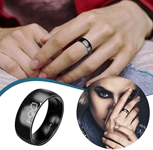 Anéis para meninos adolescentes 14-16 simples titânio aço anel de anel feminino desenho animado de jóias fofas anel de jóias pacote