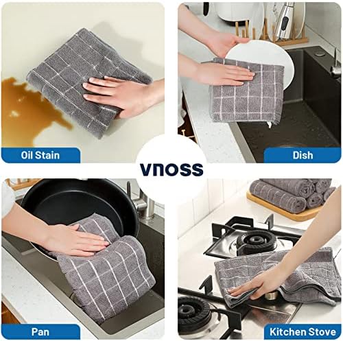 Toalhas de cozinha de microfibra vnoss, toalhas de prato absorvente super suave e sem fiapos, toalhas de mão grandes