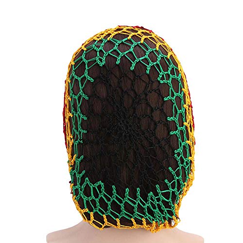 3pcs colorido de crochê de crochê colorido rede de cabelo nega de cabelo de cabelo comprido grosso