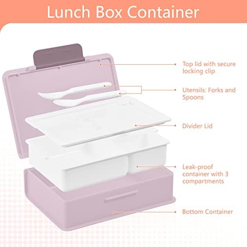 Mnsruu Bento Box Colorido Sapo Corte Cute Box Box Bento para crianças adultas 1000 ml Reutiliza Reutable Refreat