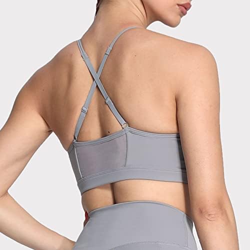 Aoxjox Sports Bras for Women Workout Fitness Ruched Treinamento Baddie Cross Back Yoga Crop Tank Top