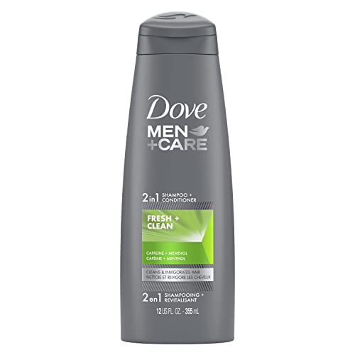 Dove Men+Care Fortifying 2 em 1 shampoo e condicionador para cabelos normais a oleosos frescos e limpos com cafeína ajuda