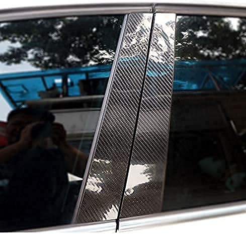 6pcs pilares da janela do carro Decalque o lado do passageiro de fibra de carbono adesivo para Alfa Romeo Giulia