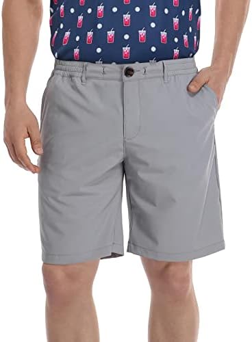 Shorts de golfe masculinos de LRD com shorts ativos da cintura esticada - uns shorts de 9 polegadas