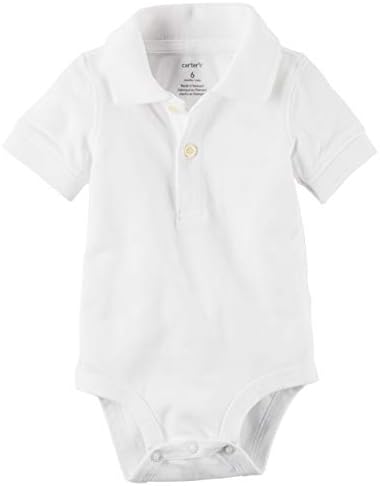 Manga curta do menino de Carter Pike Cotton Polo Bodysuit