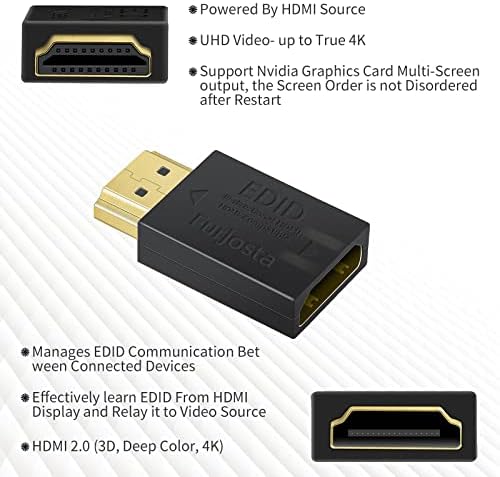FURJOSTA 4K HDMI EDID EDID ADAPTOR ADAPTOR PASSO DE ADAPTOR HDMI DUMMY PULH