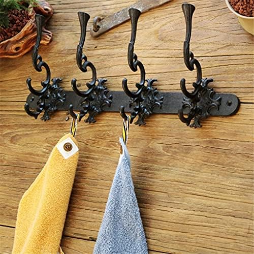 N/A Country Retro Ferro fundido Craft Old Iron Cast Hook Casal pendurado Gancho de decoração para o pátio grande do jardim