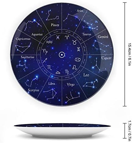 12 Constelações de Zodíaco Conjunto de Placas Decorativas de Placa Decorativa de Placa Engraçada Artesanato de Cerâmica
