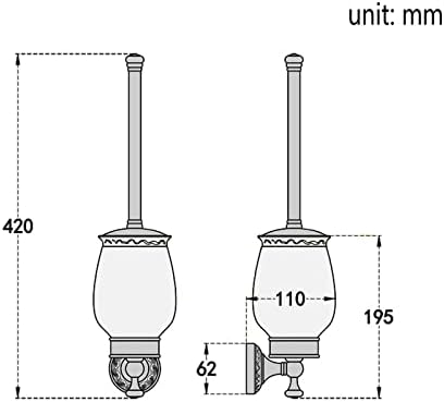 Porta -escova do vaso sanitário, conjunto de pincel de limpeza de banheiro de latão antigo, acessórios de banheiro