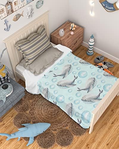 Cobertores de bebê Adorável baleia super macia cobertor confortável para criança recém -nascida berçário Oceano desenho animado crianças cama joga cobertor carrinho de berço Presentes de chuveiro