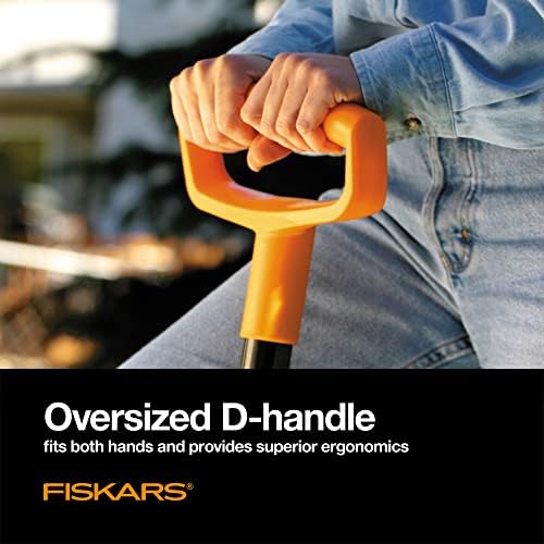 Fiskars Square Garden Spade Shovel - pá de aço plana com mão -de -dão D de 48 - Ferramenta de jardim pesado para cavar,