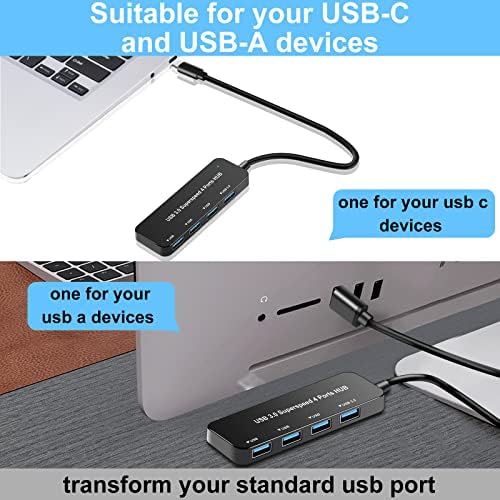 Usb C Hub, adaptador multitor USB, adaptador USB C para USB, adaptador USB C para USB, USB HUB Expanda 4 portas USB-A para laptop,