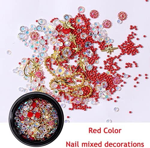 6 cores pregos caviar contas, micro mini -metal unhas miçangas rebite shinestone unha design de arte, 3d glitter gem jeo cristal shedes