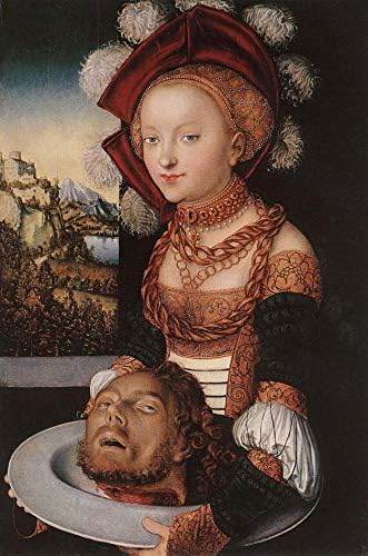 $ 80- $ 1500 pintados à mão pelos professores das academias de arte - 5 pinturas de arte Salome 1530 Renascença Lucas Cranach A pintura