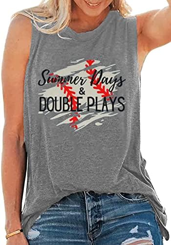 Zifota Days Summer Days and Double Tops Tops Tampo Mulheres Camisa de beisebol engraçada Camisa de beisebol