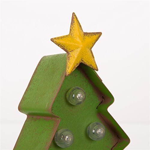 Glitzhome 7,48 ”H Marquim LED Light Christmas Tree Stocker, Metal, Natal de bateria operada por bateria operada por lareira