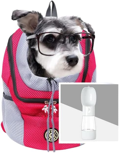 Pet Dog Compatível com transportador compatível com transportadora para cães mochila fora de ombro duplo viagens portáteis ao ar livre compatível com bolsa de transportadora compatível com malha