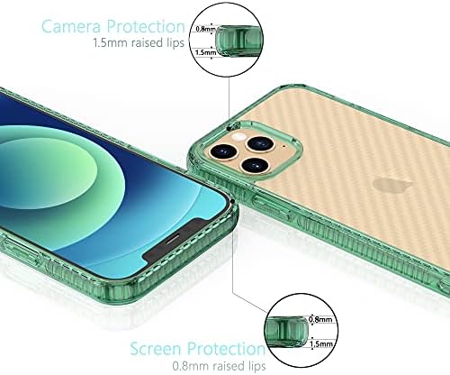 Dooge projetado para iPhone 11 Pro Case, [Impressão digital] [não deslizante] Padrão de fibra de carbono Proteção pesada protetora
