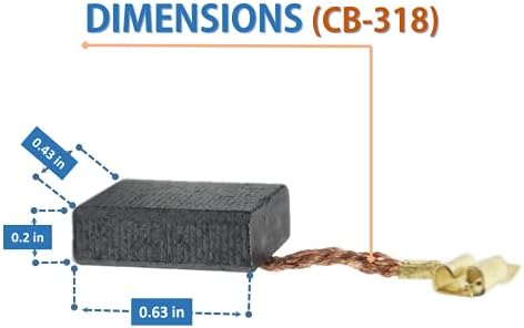 Assolve 4-Pack CB318 Substituição de escova de carbono Compatível com Makita CB318, CB325, CB340, CB336,191974-7,194074-2, 191978-9, 195396-3