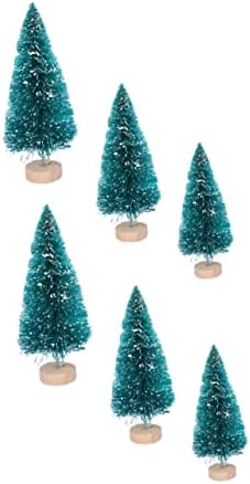 Toyvian 6pcs mini árvore de natal decoracionas para salas de casa decoração de natividade artificiales para mini casa decoração de natal decoração de boneca de decoração