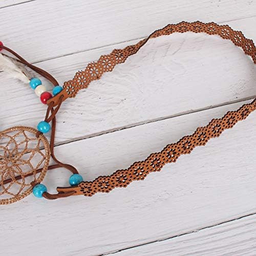 NumBlartd Made Dreamcatcher -cocar de cocar hippie Feather Head Band - Moda Bohemian Peacock Feather Headpient