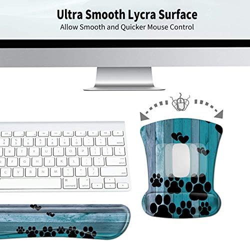 Almofada de mouse com suporte ao pulso e conjunto de descanso de pulso do teclado, conjunto de espuma de memória ergonômica
