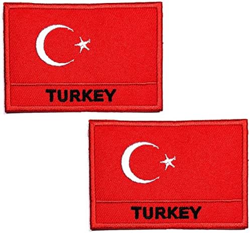 Kleenplus 2pcs. 1,7x2,6 polegada. Turquia bandeira de bandeira sinaliza patch country para figurino diy