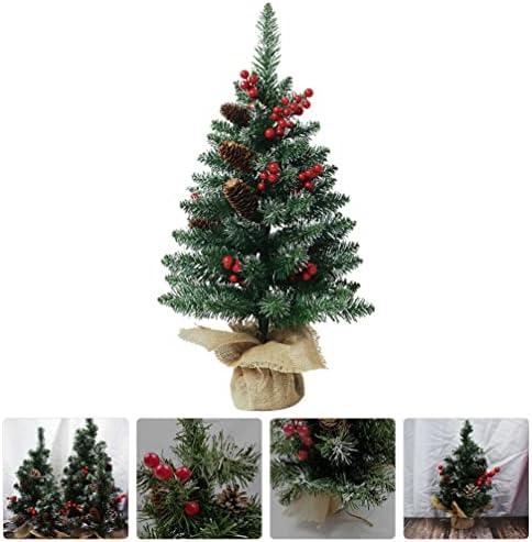 Árvore de Natal de Ganazono 1pc Miniatura de Natal Árvores Artificiais Árvores de Natal Com Mini Trees de Base de Madeira