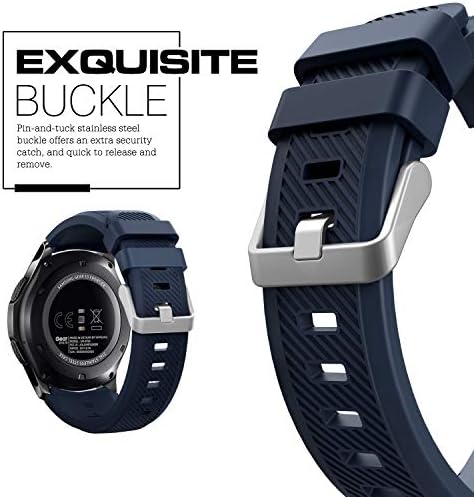 Timovo Banda Compatível com Samsung Gear S3 Frontier/Galaxy Watch 3 45mm, cinta de silicone macio S3 Classic/Watch 46mm/Huawei