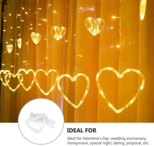 PretyZoom 3 sets para luzes de fada do dia Icelicle Warm Love Lamp Light Curtain Curtain sem coração sem festas ao ar livre Bateria
