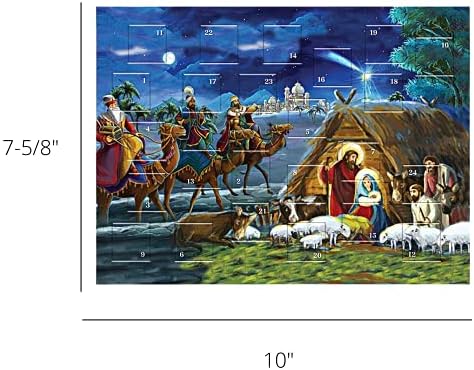 Contagem regressiva do calendário do advento religioso para o Natal 2023 Tracker, cena tradicional de natividade