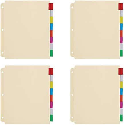 Oxford 3 Ring Binder Divishers, 8 guias, Big Multicolor Big de inserção, 4 conjuntos, variados
