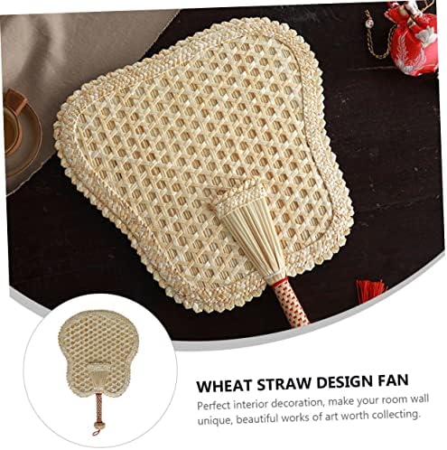 ABAODAM 1PC Straw fã de verão decoração japonesa decoração de decoração manual fã de tecelagem de verão suprimentos de resfriamento