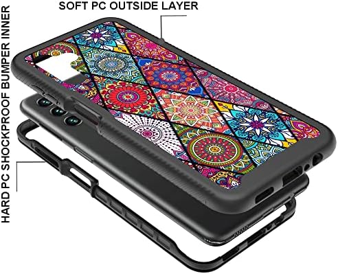 Caso de capa Lexnec para a caixa do Samsung Galaxy A13 5G com protetor de tela de vidro temperado [2 pacote], Armour Protective