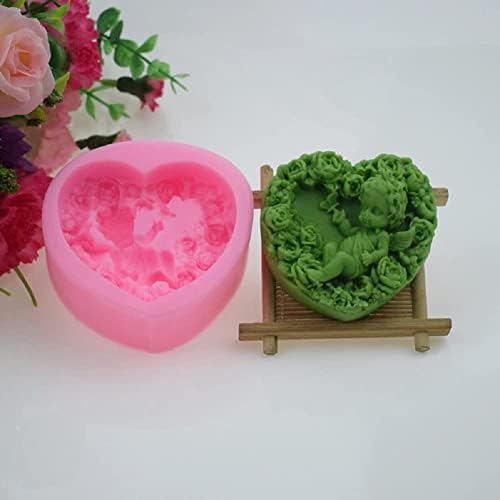 Moldes de sabão de design de coração, 4 de julho, moldes de sabão de silicone para bebês, moldes de flores de rosas para fabricação