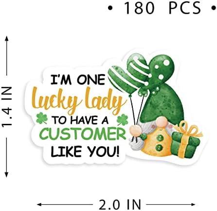 180 PCs Eu sou um adesivo da Lady Lady Patrick, Shamrock Lucky Clover Envelopes adesivos para produtos artesanais/sacos