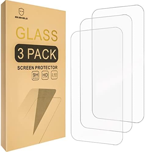 Mr.Shield [3-Pack] Protetor de tela para iPhone 14 Pro Max 6,7 polegadas [vidro temperado] [vidro Japão com dureza 9H] Protetor de tela com substituição ao longo da vida