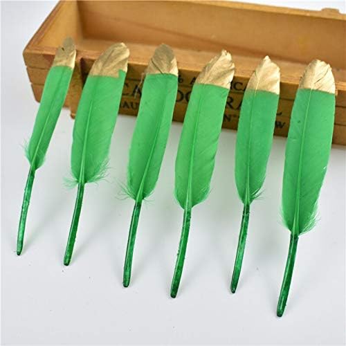 Zamihalaa Gold Gold Mint Green Duck Feathers Feathers para artesanato de 10 a 15 cm de penas naturais para jóias fazendo